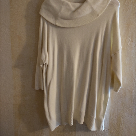 White Oversized Cowl Neck Top - Picture 2 of 2